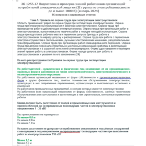 ЭБ 1255.17 (январь 2024) 2 группа до и выше 1000В