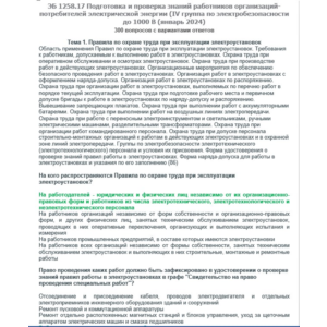 ЭБ 1258.17 (январь 2024) 4 группа до 1000В