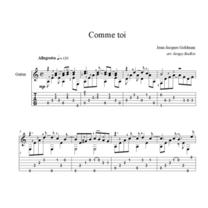 Comme toi (Жан-Жак Гольдман) ноты для гитары