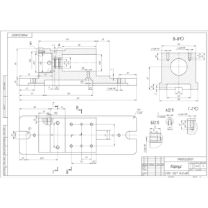 Чертеж МЧ00.32.00.01 корпус и ее модель в компас