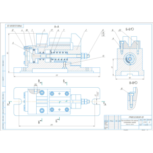 Чертеж МЧ00.32.00.00 СБ приспособления в компасе