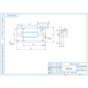 Чертеж МЧ00.45.00.01 корпус и модель детали в компасе