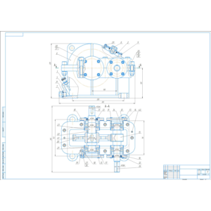 Чертеж редуктора шевронного, спецификация, деталировка