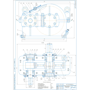 Чертеж редуктор цилиндрический. Сборочный и СП