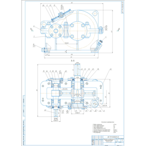 Чертеж редуктор цилиндрический. Сборочный и СП