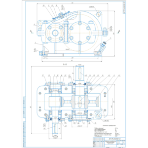 Чертеж редуктор цилиндрический. Сборочный и СП