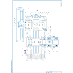 Редуктор цилиндрический косозубый в компасе