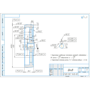 Шкив плоскоременной передачи в компасе (D=400)