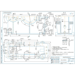 Чертеж корпуса редуктора одноступенчатого в компасе