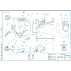 МЧ00.14.00.00 отводка ручная. Сборочный чертеж в компас