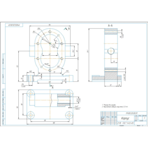 МЧ00.20.00.01 корпус. Рабочий чертеж детали в компасе