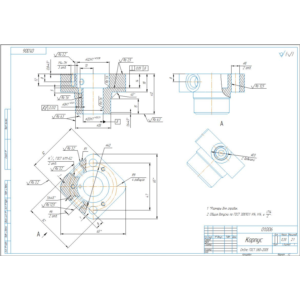 01.006 корпус. Рабочий чертеж детали в компасе