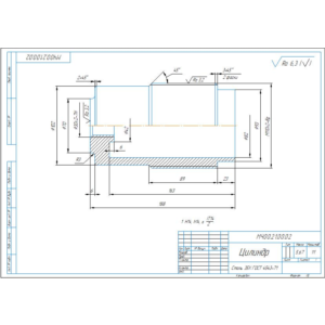 МЧ00.21.00.02 цилиндр. Чертеж детали в компасе