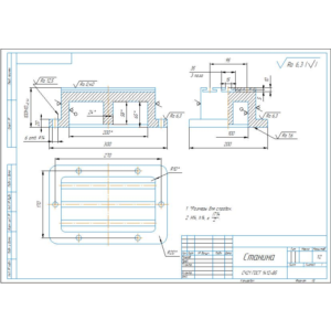 Чертеж детали станина в компасе