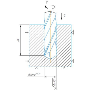 Схема сверления заготовки в компасе