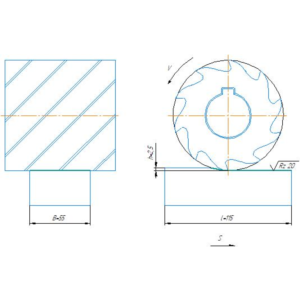 Схема фрезерования цилиндрической фрезой в компасе