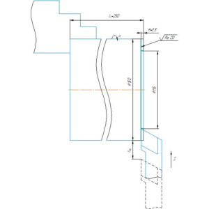 Схема подрезка торца резцом в компасе (точение)