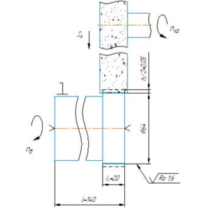 Схема круглого врезного шлифования вала в компасе