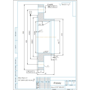 Чертеж детали фланец в компасе
