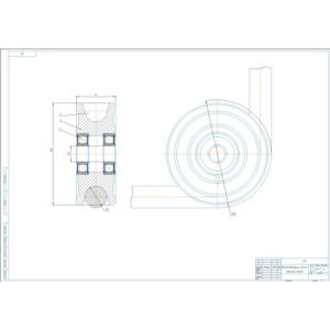 Чертеж ролик канатоведущий в компасе