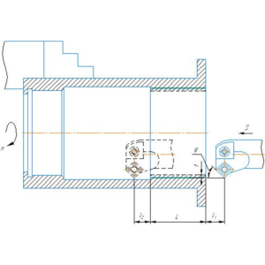 Схема растачивания сквозного отверстия в компасе