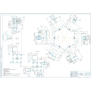 Чертеж наладка токарно-револьверная в компасе