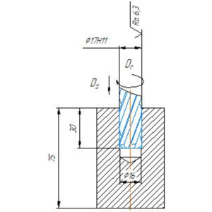 Схема зенкерования отверстия зенкером в компасе