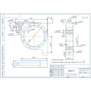 Чертеж детали "Букса кранового колеса" в компасе