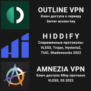 2, 6 месяцев🔰Outline🔰Hiddify🔰Amnezia VPN🔰VLESS,SS