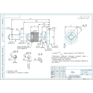 Чертеж детали "Ось" в компасе