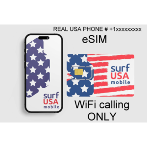 +1 номер телефона есим карта США оператор SurfusaMobile