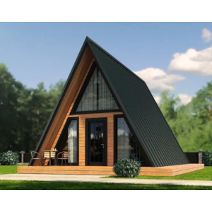 Прoeкт дома: каркасного дома A-FRAME 6х6 + 2м тераcс