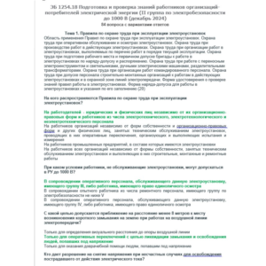 ЭБ 1254.18 (декабрь 2024) 2 группа до 1000В