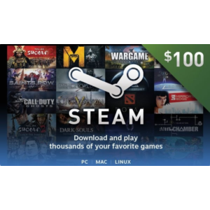 Steam Wallet Gift Card $100 USD