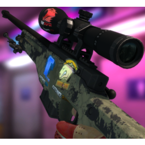 AWP | Safari Mesh С 4 СЛУЧАЙНЫМИ НАКЛЕЙКАМИ