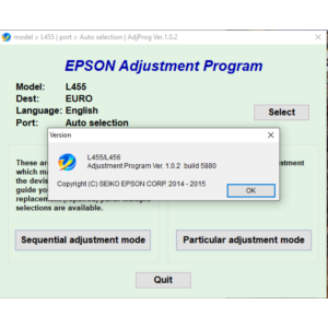 Сброс Epson L455 L456 Adjustment Program