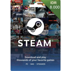 Steam Wallet 8000 IDR - Digital Gift Card - Indonesia