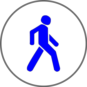 Дорожный знак человек синий, векторное изображение