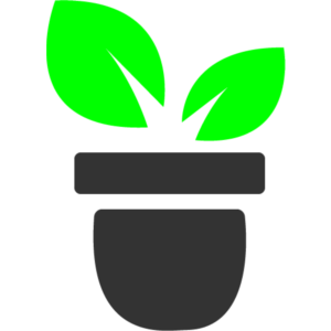 Логотип горшок с цветами, векторное изображение