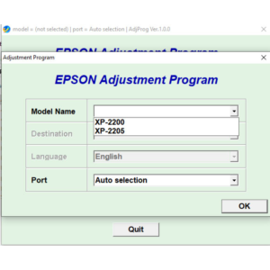 Сброс Epson XP2200 XP2205 Adjustment Program