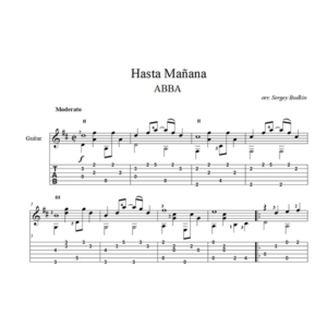 Hasta Mañana - ABBA - ноты для гитары