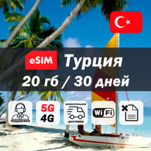 Esim Турция | 20гб | 5G/4G | есим | мобильный интернет