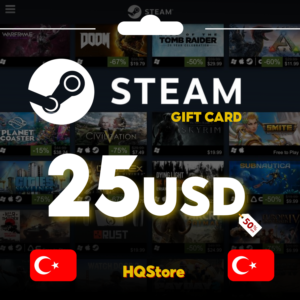 ⭐STEAM CÜZDAN HEDİYE KARTI 25$ TÜRKİYE KODU OTOMATİK