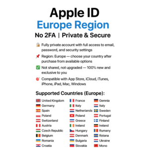Apple ID Европа: UK + FR + DE + Другие | Без 2FA 🔐