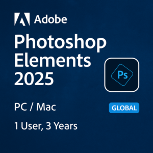 Adobe Photoshop Elements 2025 PC, Mac 1 User, 3 Year EU