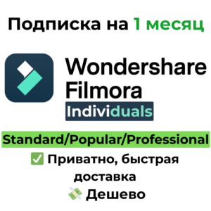 Подписка Wondershare Filmora Individuals на 1 месяц