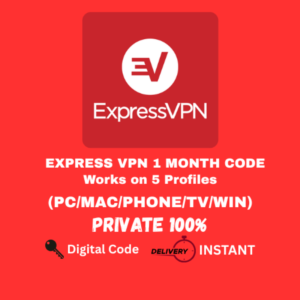 EXPRESS VPN 1 MONTH CODE | 5 Profiles (Private Code)