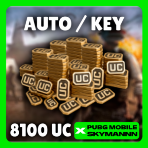 24/7 АВТО | 8100 UC КЛЮЧ | PUBG Mobile GLOBAL