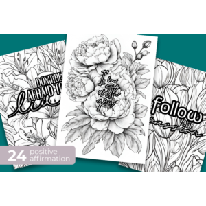 Раскраска типографика Позитивные аффирмации