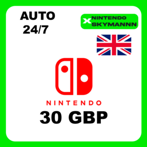 АВТО КАРТА ПОПОЛНЕНИЯ Nintendo eShop 30 GBP UK 24/7